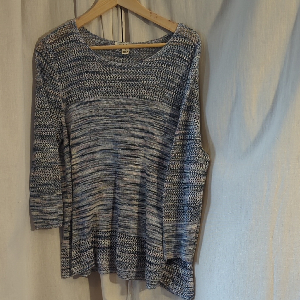 JohnPaulRichard Blue and Gray Knit Sweater